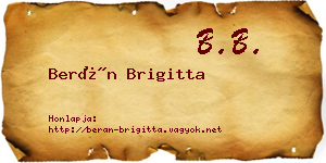 Berán Brigitta névjegykártya
